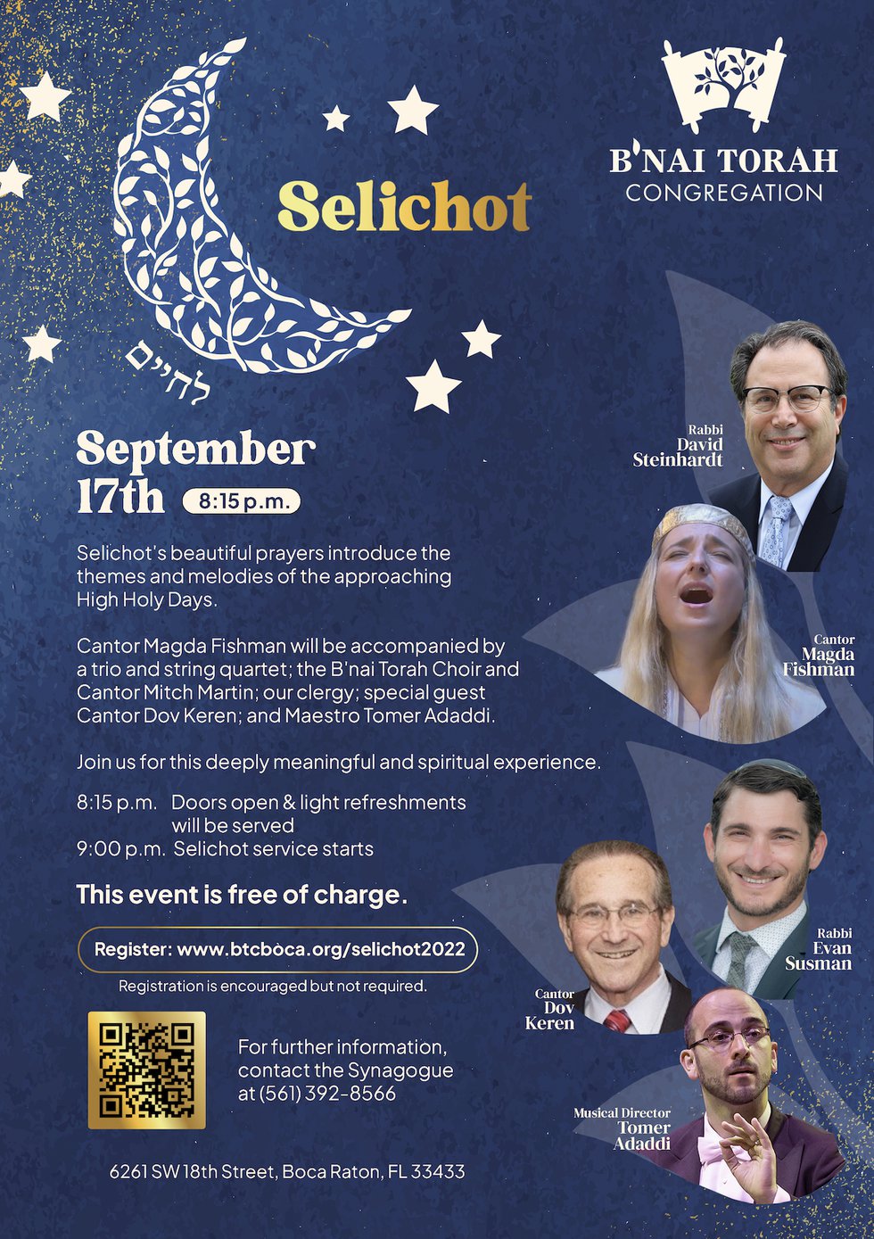 Selichot At B'nai Torah Congregation - FREE - Bocaratonobserver.com